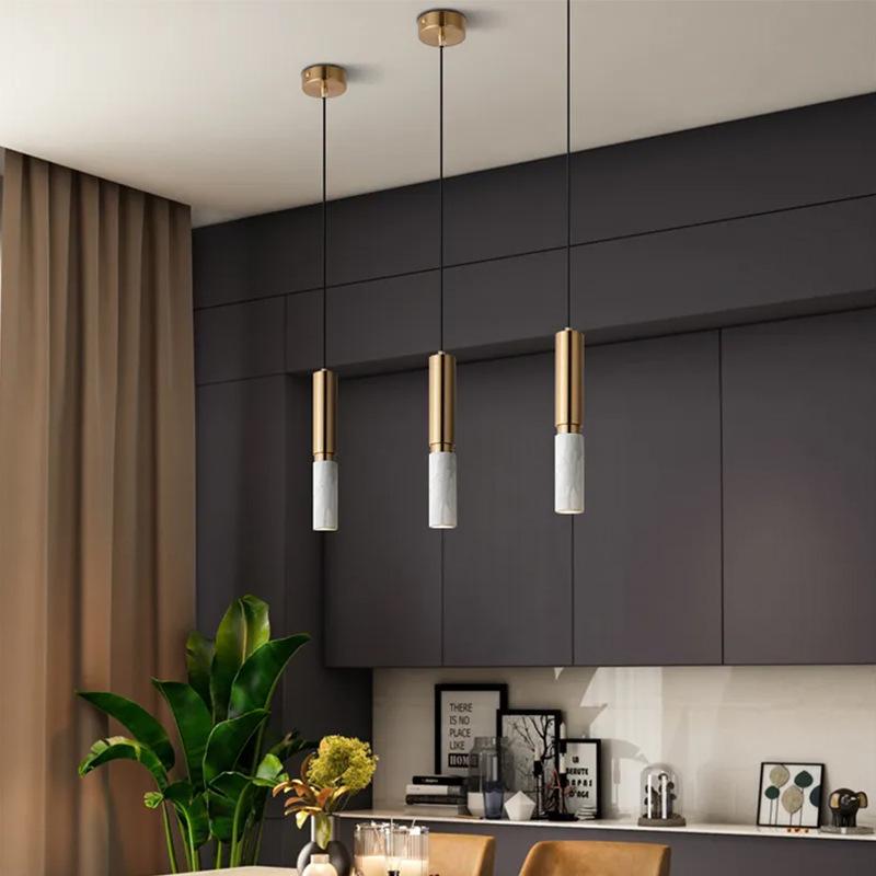 Minimalist Marble LED Pendant Light for Living Room or Bedroom