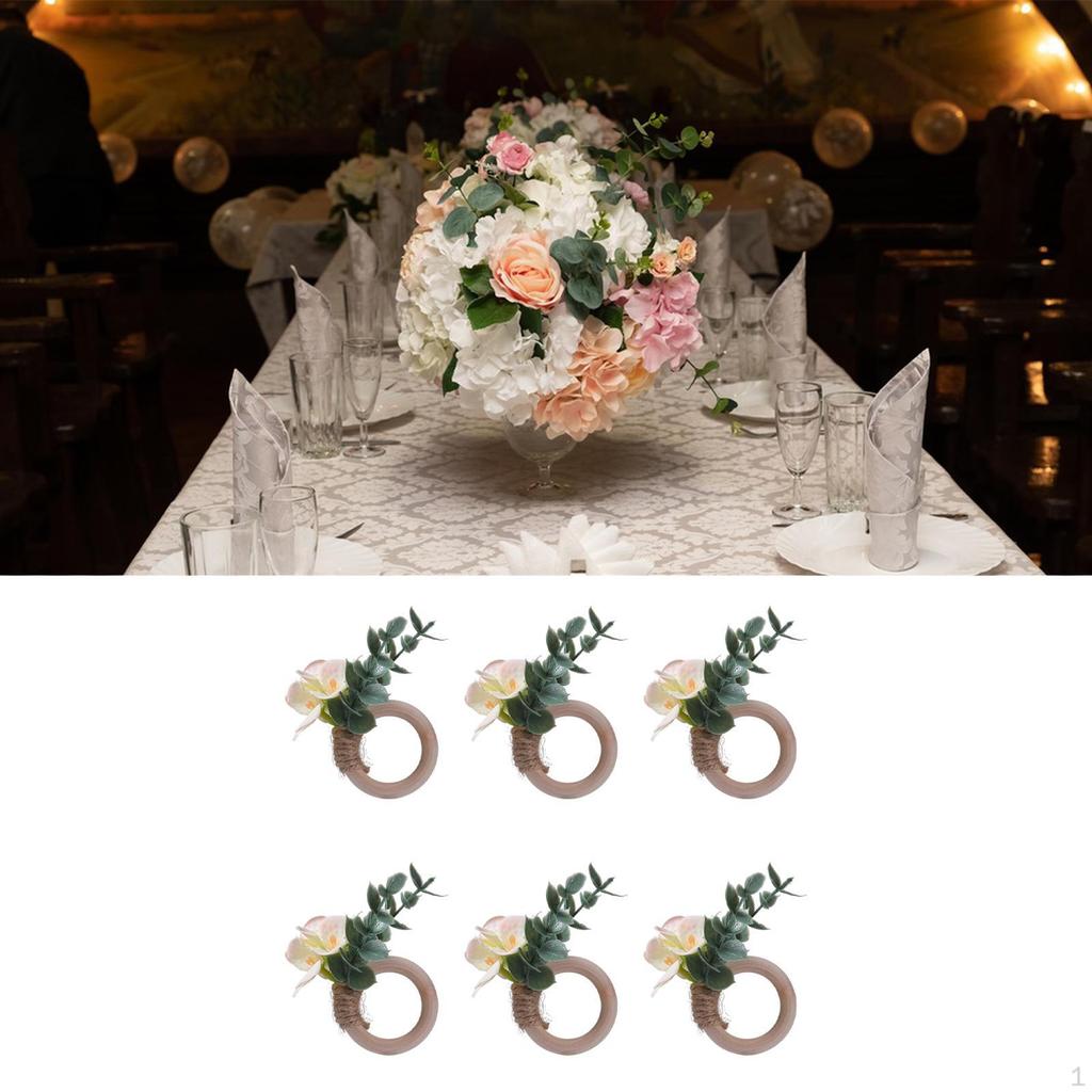 6 Serviettenringe, Ringe, Tischgeschirr, Blumige Eventdekorationen, Jubiläum