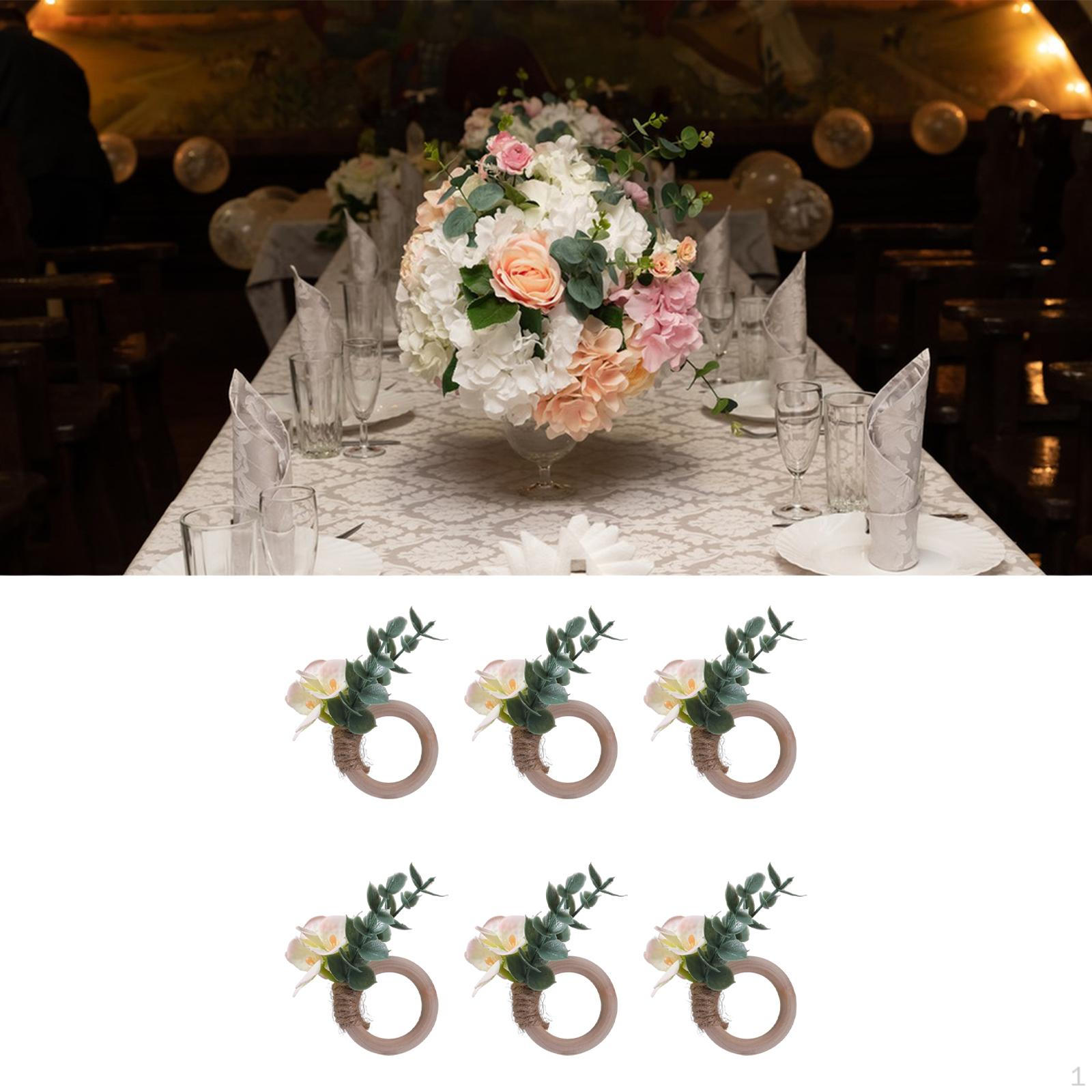 

6 Napkin Buckles, Rings, Tableware, Floral Event Decorations, Anniversary светло-желтого