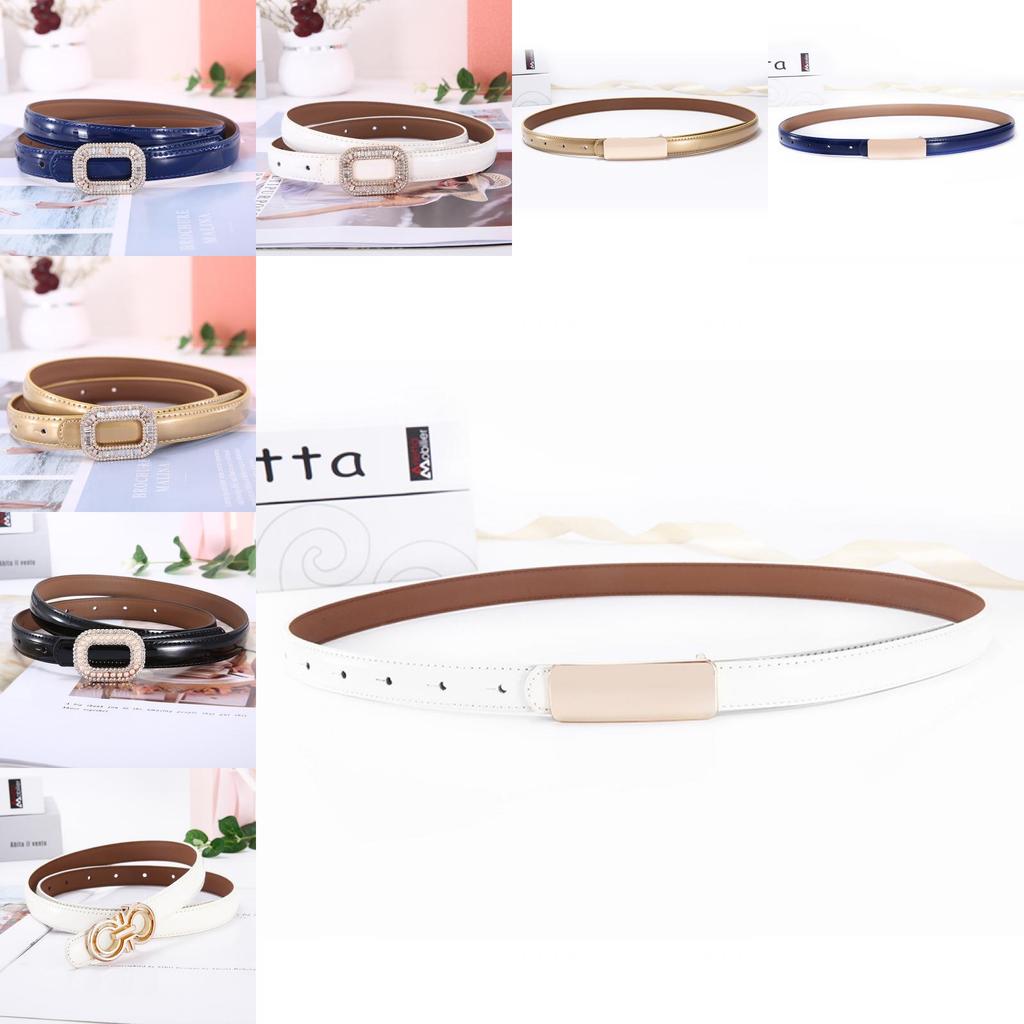 Leather Womens Belt With Artificial Pearls And Rhinestone Decor For Elegant Outfit
