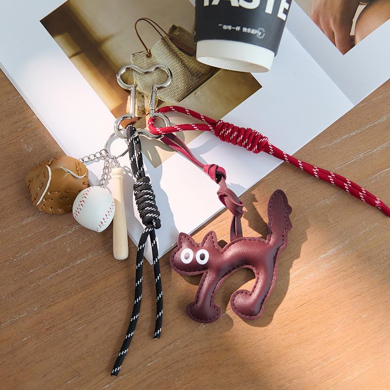 

Yogodlns оригинальный брелок нейлоновый плетеный веревочный кулон в виде собаки-бейсбола подвеска для сумки своими руками аксессуары one size бордовый