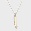 Japanese-Korean Titanium Steel Mother-of-Pearl Love Tassel Pendant Necklace - Luxurious, Non-Fading Jewelry