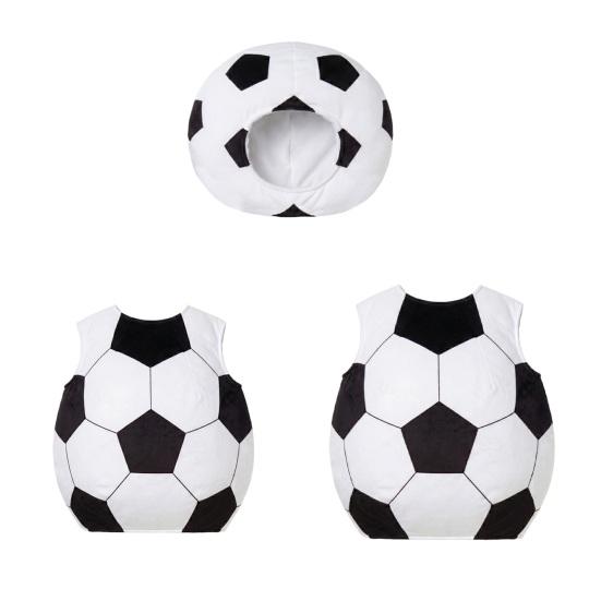 Soccer Outfits for Kids Adults, Funny Soccer Ball Costume, Football Sports Theme Clothes for Cheerleaders Halloween Cosplay