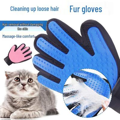 Cat Grooming Gloves - Massage & Clean Pets, Remove Loose Hair, Five-Finger Design for Bathing & Pet Care