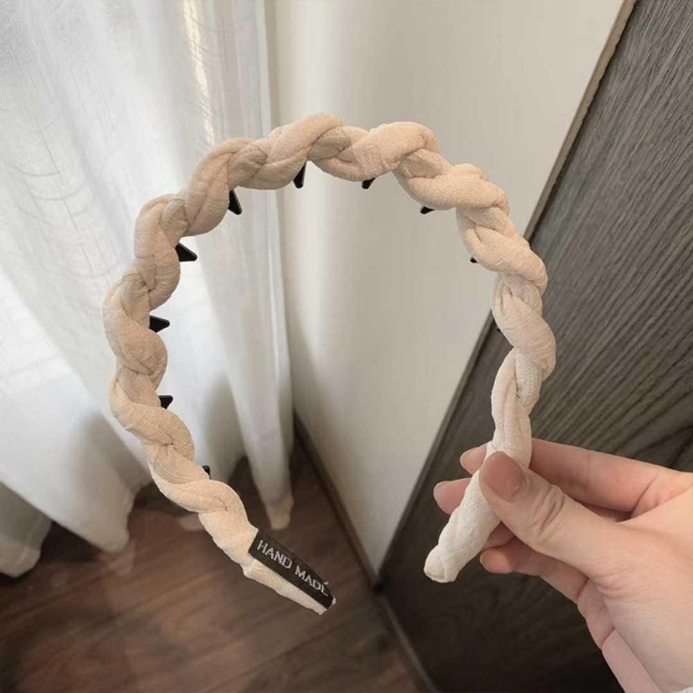 Trend Wave Hairband Elegant Anti Slip Hair Hoop Headband Hair Accessories бежевый