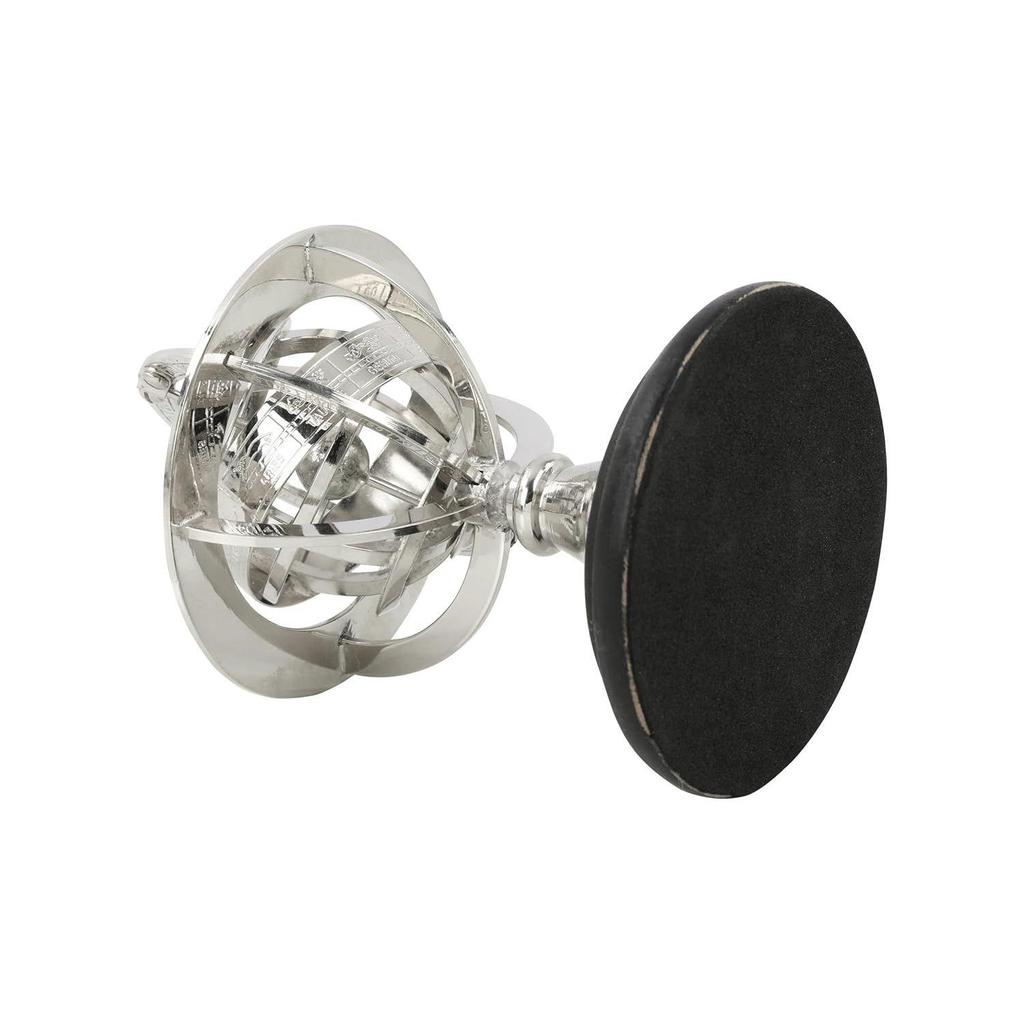 Wood Sphere Globe (floored base - 4 inch , globe size : 9 x 5 inch, Brown)