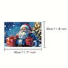 Collection of 4 Santa Claus Table Mats - Square Polyester Mats, Washable in Machine, Festive Holiday Farmhouse Decoration, Vintage Room Decor