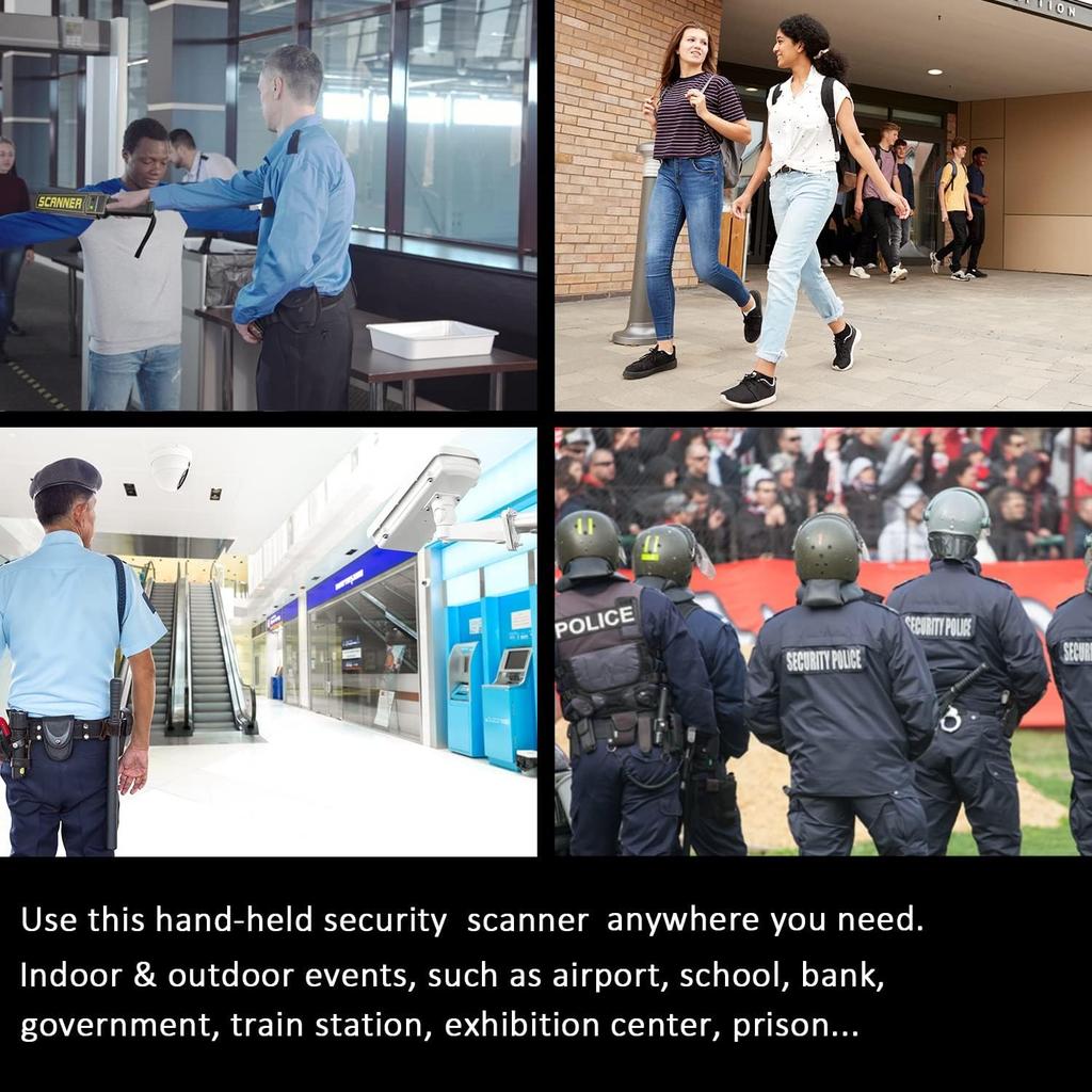 RANSENERS Handheld Metal Detector Wand,Security Wand,Safety Bars, Portable Adjustable Sound & Vibration Alerts, Detects Weapons Knivers Screw (High