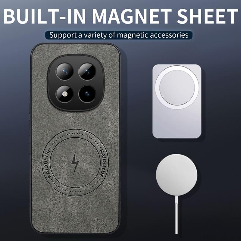 For Xiaomi Redmi Note 15 Pro + Note15 Pro 14C Case Magnetic Fashion PU Leather Shockproof Protection Phone Back Cover Coque