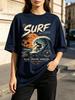 Vintage Surf T Shirt and Kids Tshirt, Retro Beach Graphic, Ocean Wave Tee, Summer Vacation Top, Coastal Surfing Art, Unisex Casual