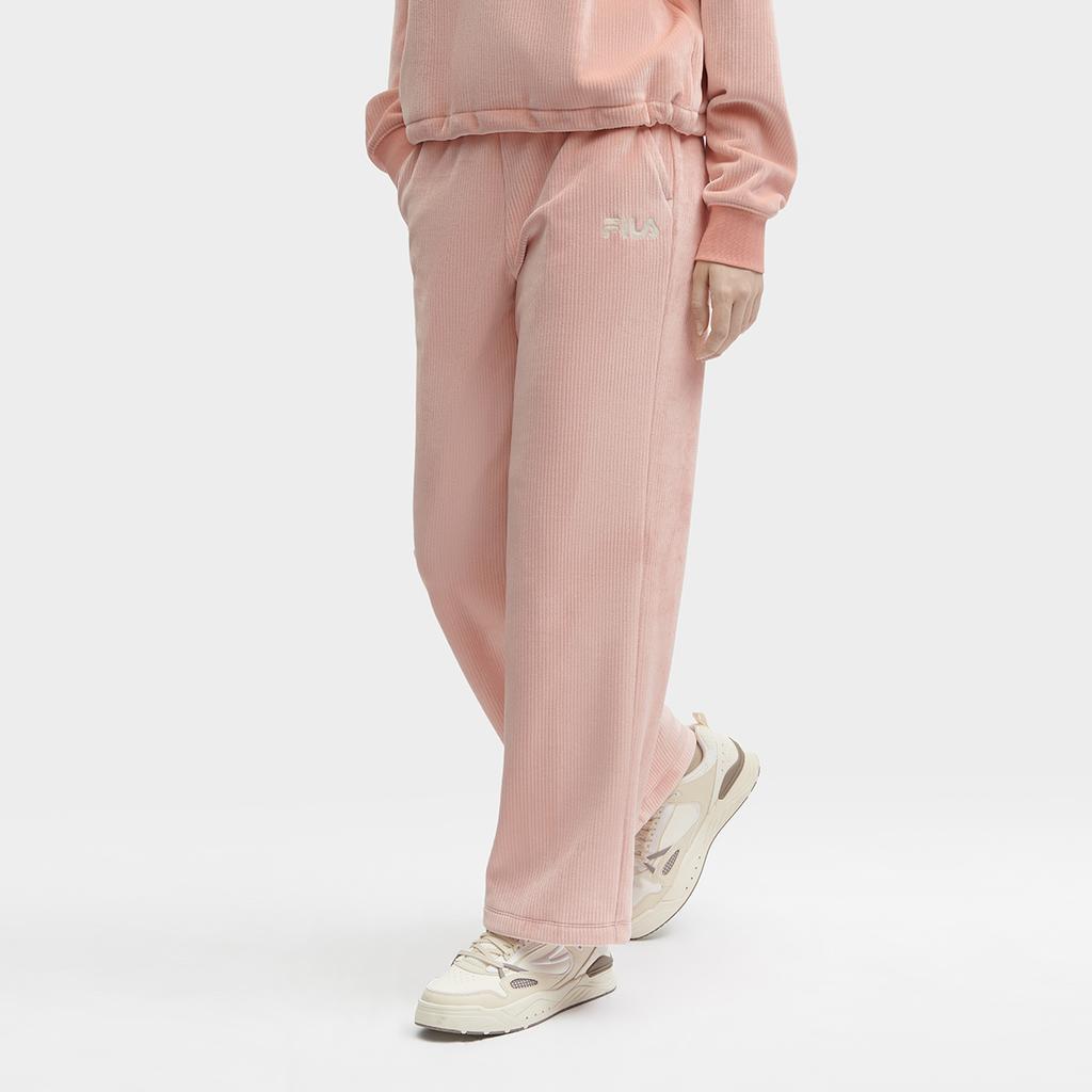 Fila Solid Color Straight Leg Knitted Casual Pants Women Bottoms Sugar-Pink F11W349602F-PK