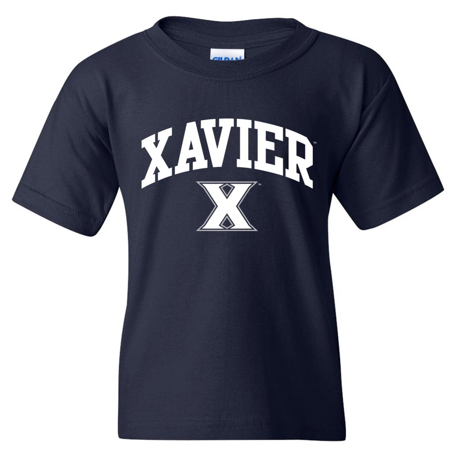 Xavier Musketeers Arch Logo Licensed Unisex Youth T-Shirt - Navy L