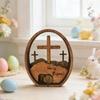He Is Risen Easter Decoration Farmhouse Rustic Wooden Resurrected Tomb Table Sign Home Office Easter Party Desktop Ornament