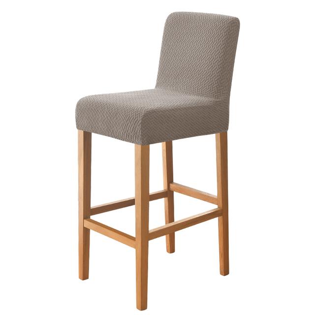 Jacquard Bar Stool Seat Covers Short Back Living Room Chair Cover Spandex Furniture For Home Banquet Kitchen Wedding Decoration