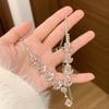 Diamond-encrusted flower stud earrings necklace, sweet and elegant temperament, versatile jewelry set, light luxury and high-end jewelry.