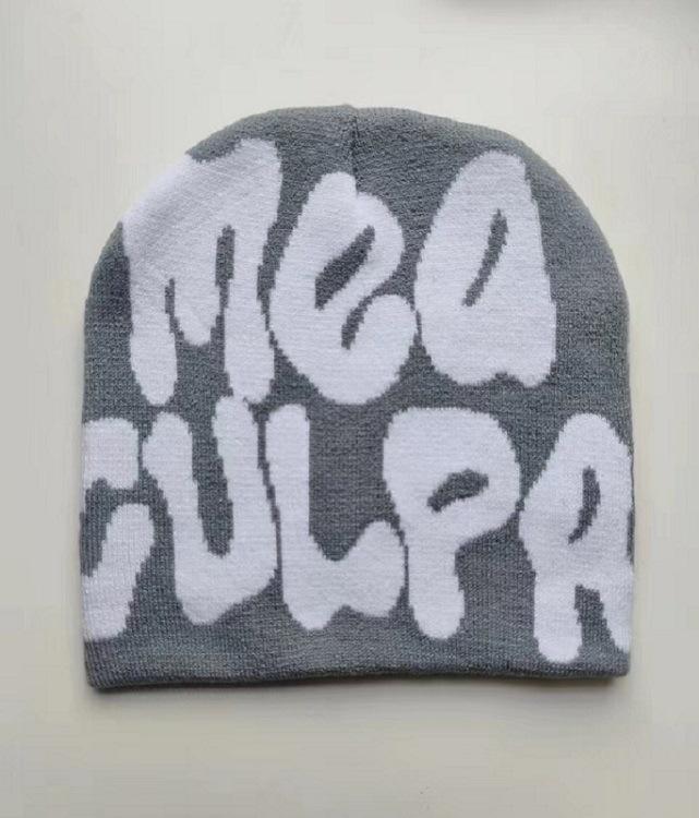 Hip Hop Trend Letter Knit Beanie - Unisex Wool Jacquard Hat