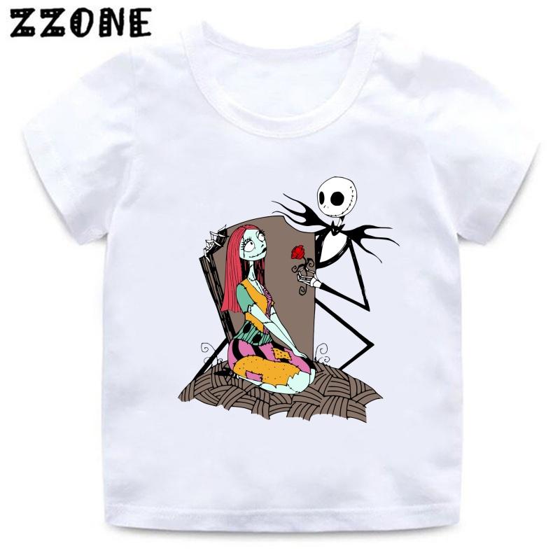 Halloween Town Pumpkin King Jack Skellington Print Kids T-Shirts Funny Girls Clothes Baby Boys T shirt Summer Children Tops