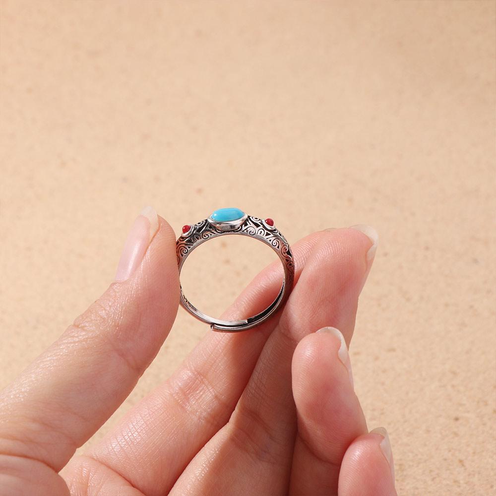 Hollow Out Ethnic Style Ring Hollow Pattern Irregular Opening Ring Vintage Ring  Popular Jewelry
