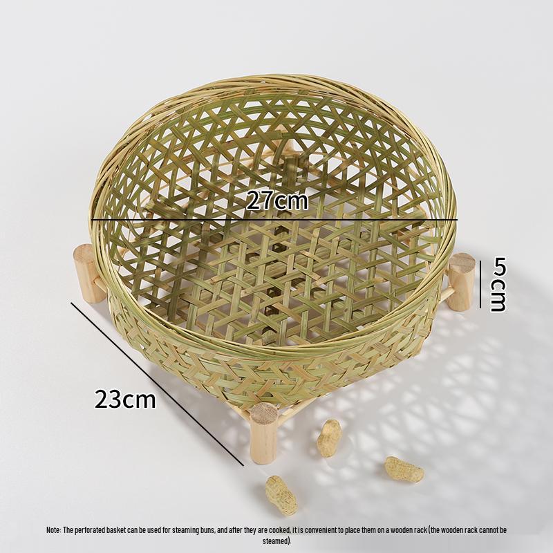 Bambus-Dämpfer: Handgefertigtes Tablett, Obstschale, Abtropfkorb und Hohlkorb