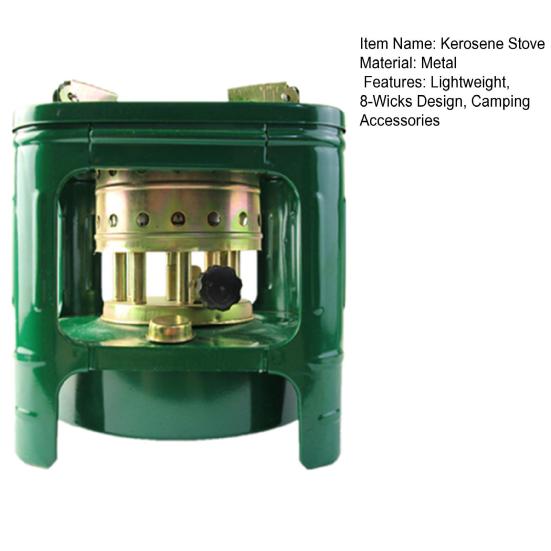 Portable 8-Wicks Kerosene Stove Lightweight Camp Stove Heater Outdoor Cooking BBQ Picnic Camping Backpacking Hiking Kerosene Furnace Burner