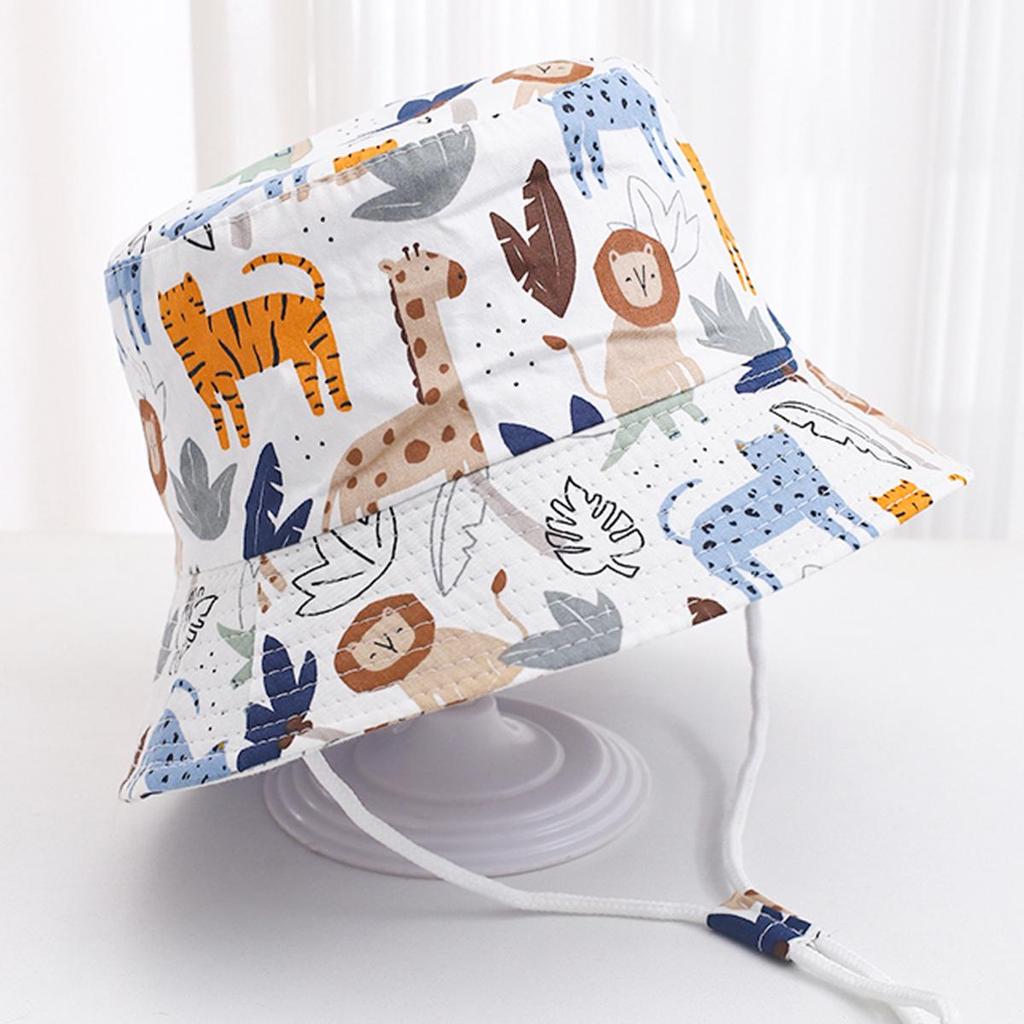 2025 Children's Cartoon Bucket Hat: Cute Car & Dinosaur Print, Summer Cotton Beach Fisherman Hat