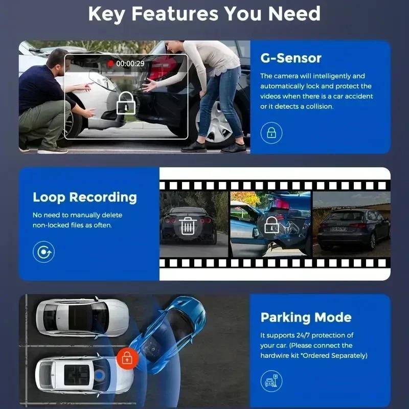 1080P WIFI Car DVR 3 Channel Front Inside Dash Cam Three Way Camera Recorder Video Registrator Night Vision Dashcam Camcorder