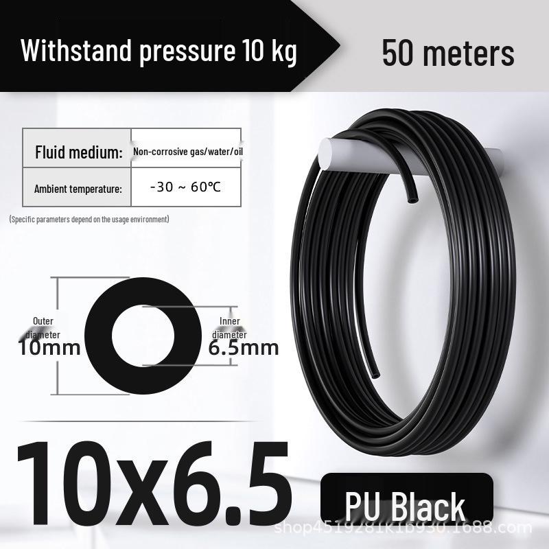 Zhuo Ji 8mm High-Pressure Transparent PU Air Hose for Air Compressors (Sizes: 4/6/10/12/14/16)