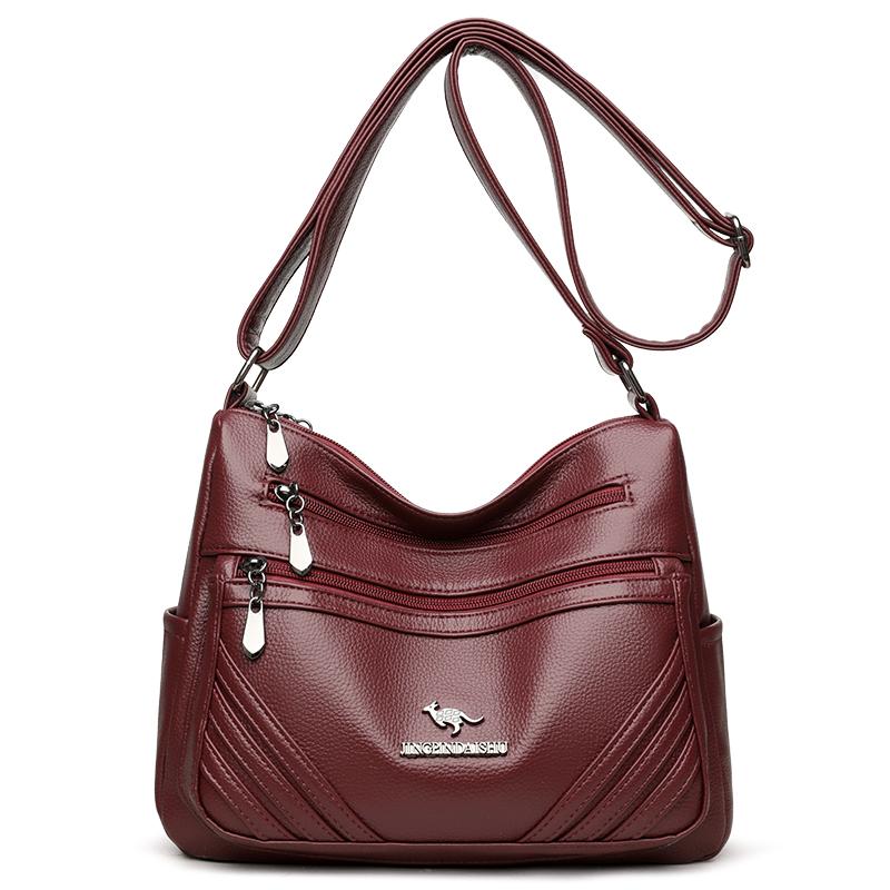 

Women s PU Messenger Bag Multi-layer Large Capacity Shoulder Bag Middle-aged Mother Bag