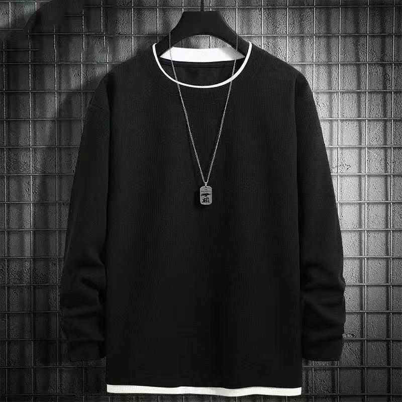 Spring Men's Round Neck Hoodie Casual Top Versatile