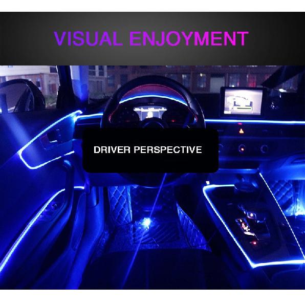 6 In 1 Led Car Interior Atmosphere Ambient Lights 6/8m RGB Neon Interior Ambient Light by App Control Fiber Optic Strips Light
