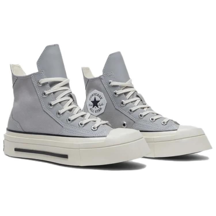 Converse Chuck 70 De Luxe Squared High Grey Area Women Sneakers Black Egret A08280C