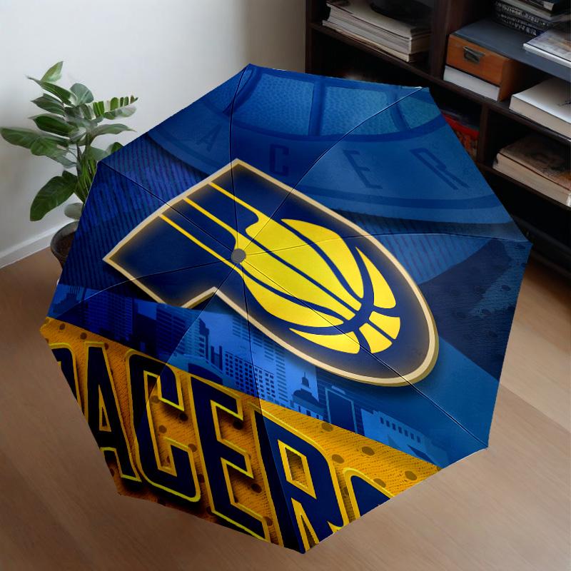 Pacers Basketball Team Umbrella 8-Frame for Travel, Camping, Casual Lightweight Portable Umbrella, Essential for Every Family Holidays Gift