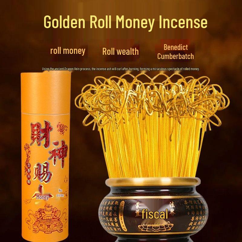 

Sandalwood and Bamboo Stick Incense for Indoor Offerings: Buddha, Guanyin, and God of Wealth Bagged Incense: 100g Rolled Money