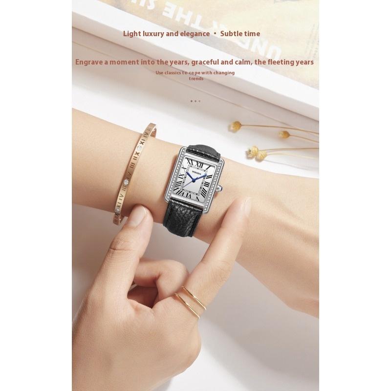 Top Brand Fashion Temperament Women's Watch Simple Diamond Quartz Student Watch