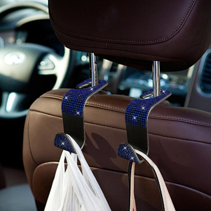 2PCs Car Seat Back Hooks Bling Universal Hanger Holder for Organizing Backseat in Any Vehicle