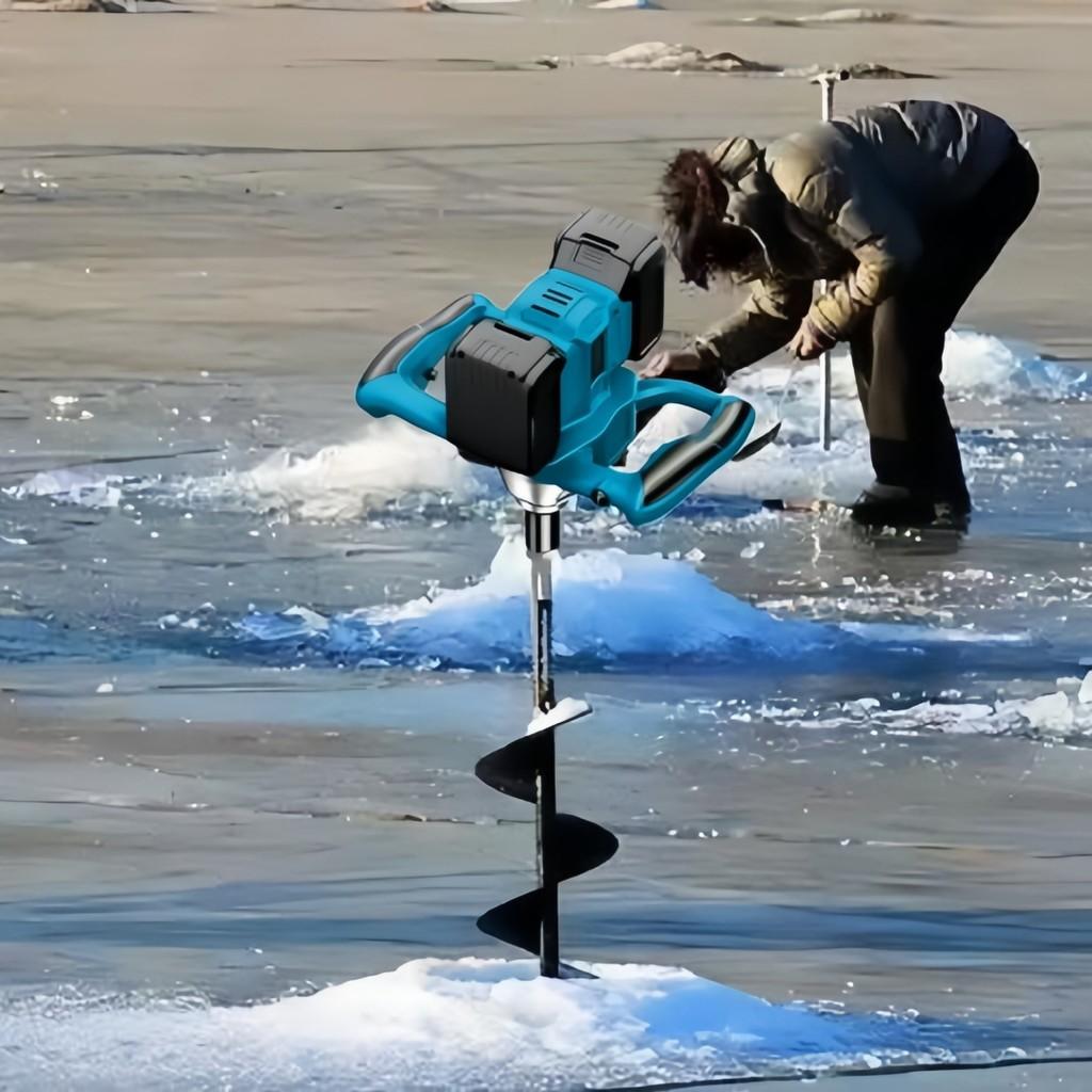 20V40V Ice Drill Dual Lithium Battery Winter Drilling Rod Ice Fishing Drilling Hole Machine High Power Hold Opening Mixer