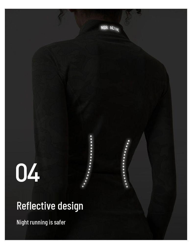 Women's Camouflage Quick-Dry Sports Jacket - Long Sleeve Stand Collar for Running & Yoga