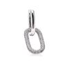 18K Gold Plated Geometric Hoop Earrings with Zircon Crystals