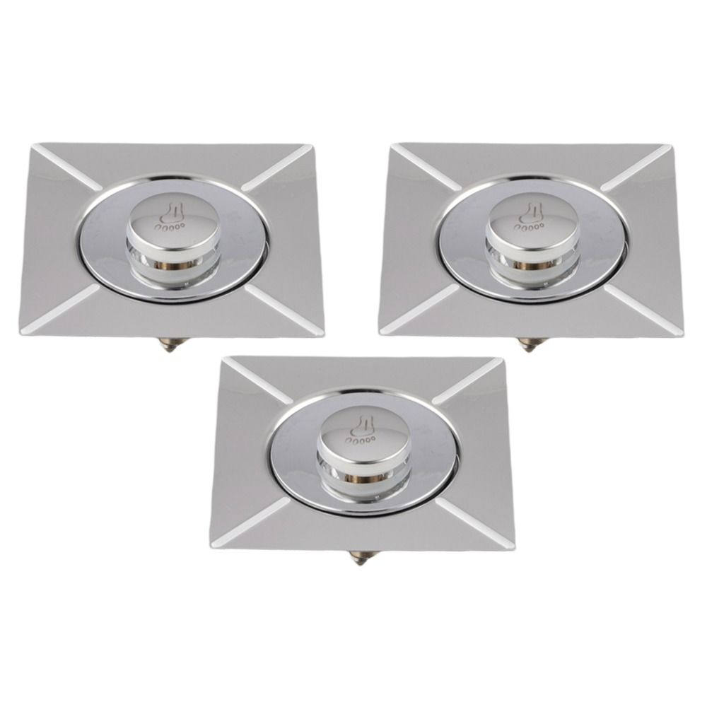 2Pcs Anti-clogging Bounce Press-Type Floor Drain Stainless Steel Drain Plug  Bathroom Drain