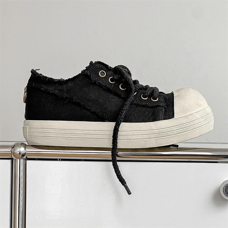 [Three Colors] 3233 Mickey Canvas Big Head Shoes Summer New Thick Baseplate Shoes Heightening Couple Clown Shoes