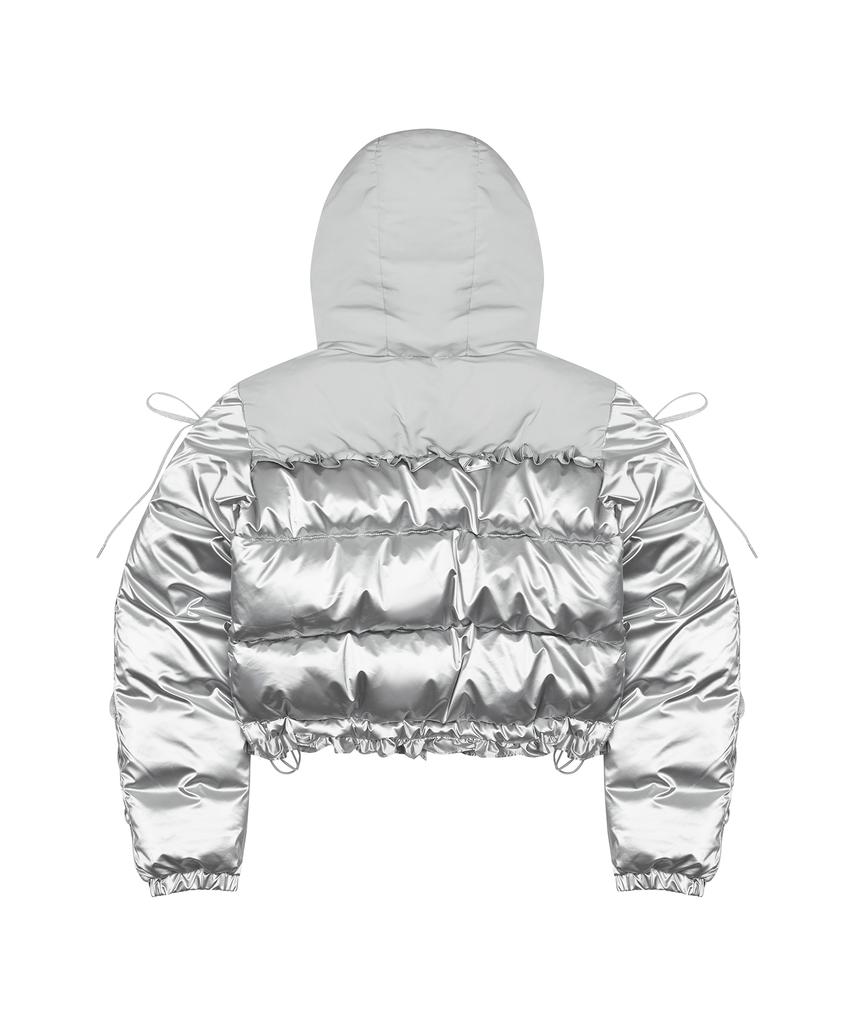 Luvistrue Am Ribbon Frill Puffer Jacket(Silver)