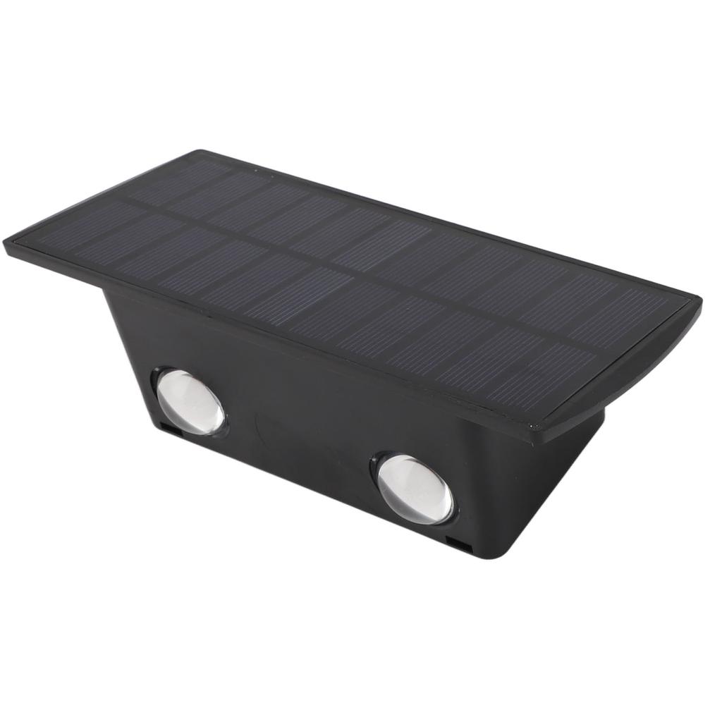 Solar Außenwandleuchten IP65 Wasserdicht Doppelköpfige Solarwandleuchte für Gartenstufen Warmes Licht