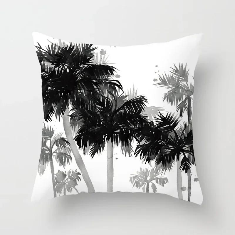 45X45CM ins Nordic modern simple black and white wind pillowcase sofa office seat car cushion cover home decoration