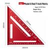 Yunbei 7-Inch Aluminum Woodworking Triangle Square Ruler, 90-Degree Angle, Dual Scale (Imperial/Metric).