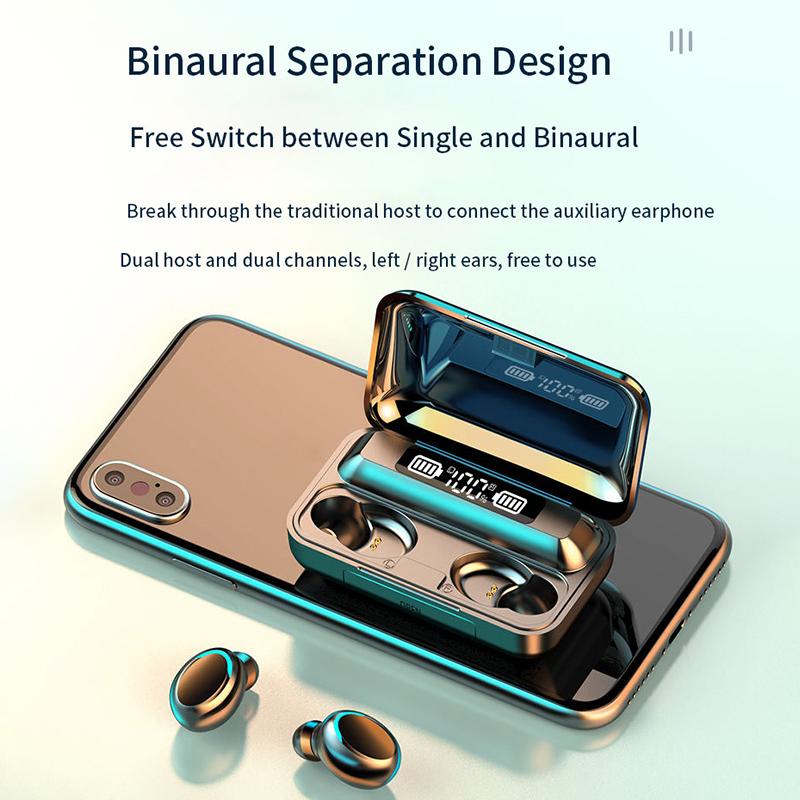 NEW F9 Upgrade TWS Bluetooth Earphones Wireless Headphone 9D Stereo Sports Waterproof Earbuds Headsets With Microphone