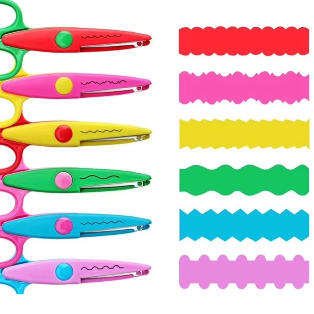 1/6pcs Student Diy Color Album Decorative Lace Secure Scissors Paper Cutter Kids Creative Diary Craft Tools For Gifts Supplies