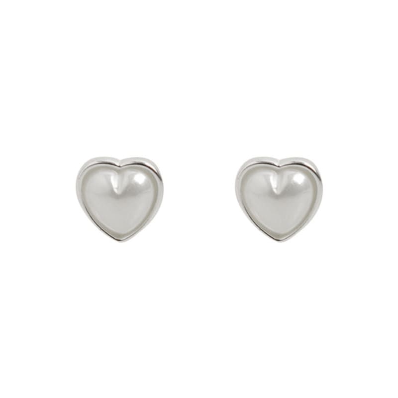 HAS [Silver925] HTY016 Lovely heart pearl earrings