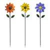 Sunflower Standing Wind Sculpture with Stake for Patio Pathway Simple Assembly Versatile 45.6inch Tall Windmill Outdoor Ornament