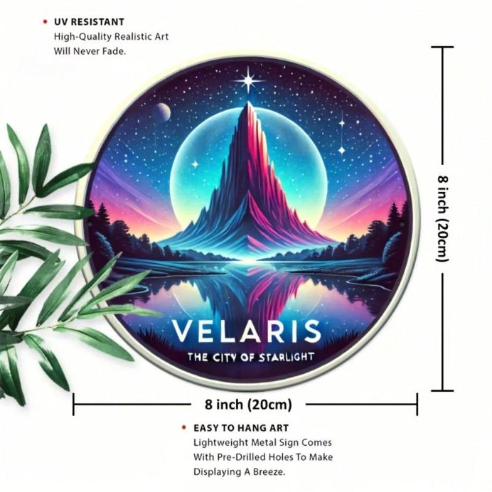 Velaris Metal Sign City of Starlight Wall Art Vintage Aluminum Tin Sign 8x8 Inch for Home Bar Decor