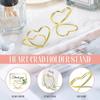 30Pcs Double Heart Shape Metal Memo Holder Triangle Table Placecard Holder Photo Clip Card Stand Wedding Banquet Heart Message Holder